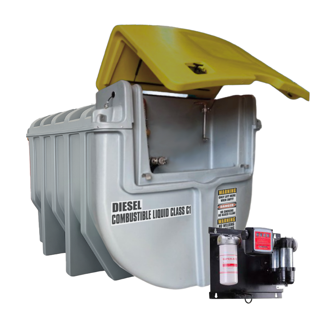 SureFill 10,000L Bunded Polyethylene Diesel Tank PLUS 12V Pumpkit