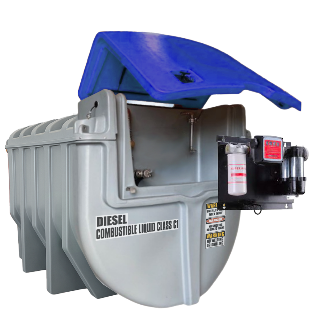 SureFill 10,000L Bunded Polyethylene Diesel Tank with 12V Pump Kit