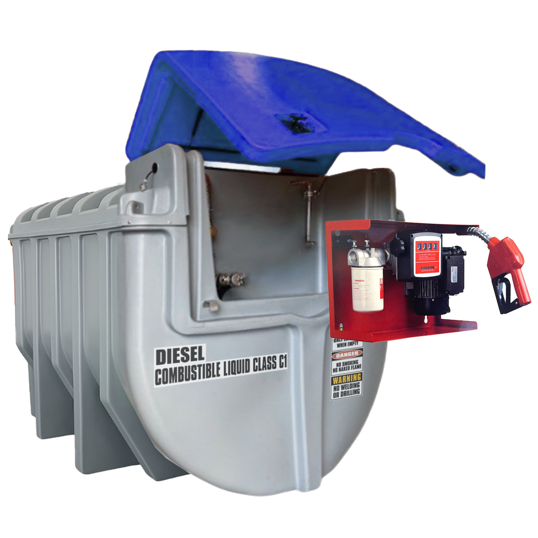 SureFill 10,000L Bunded Polyethylene Diesel Tank with 240V Pump Kit